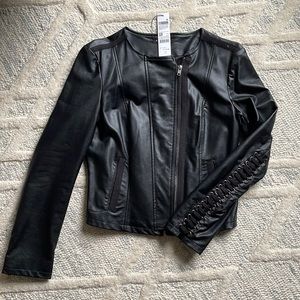 Black leather jacket